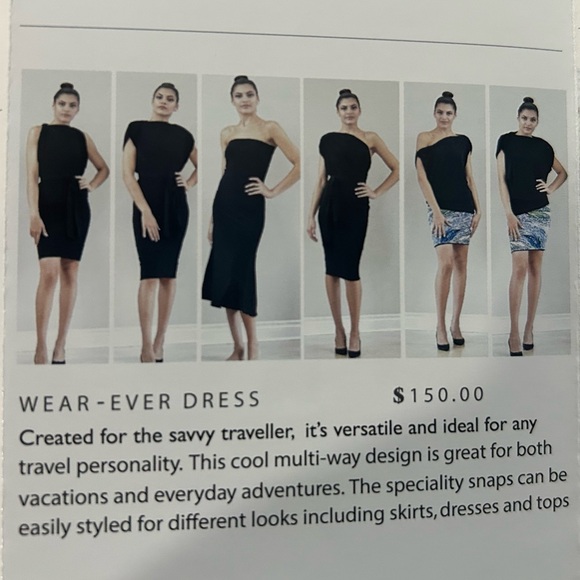 DIANE KROE Wear Ever Skirt Dress Navy Lei Multi-Way Travel Size 3 Medium 🇨🇦 - Picture 9 of 9